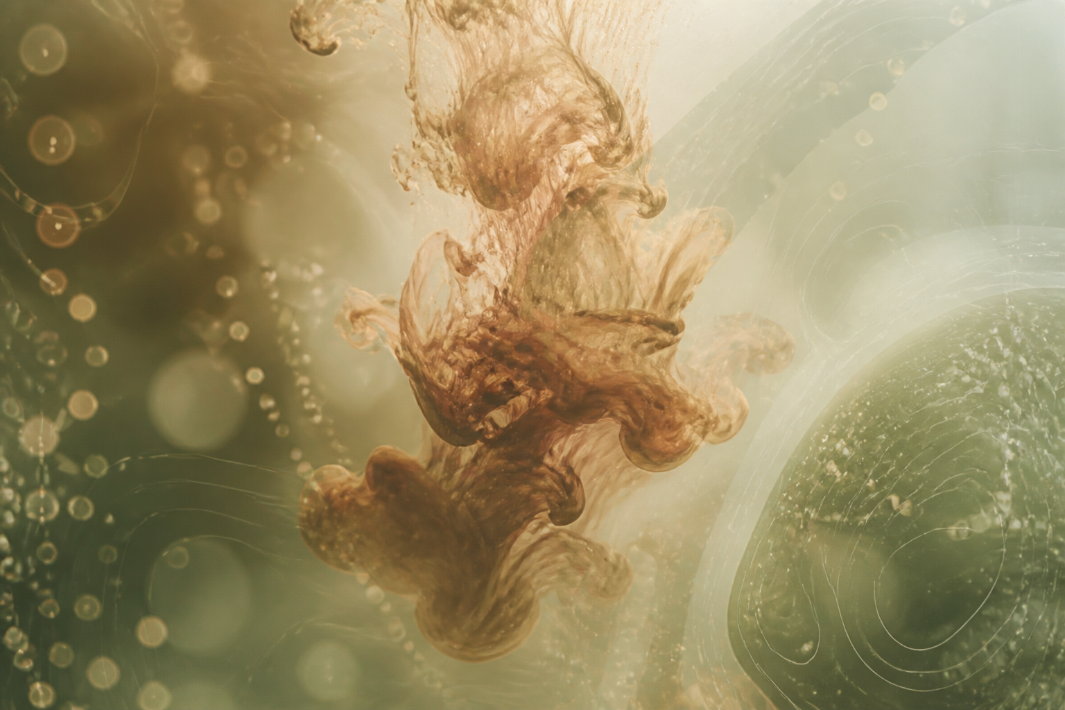 A microscopic view of cellular structures and data points on a digital interface representing biological analysis.